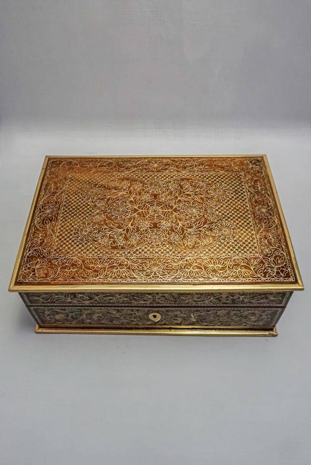 Rajasthani Regal Wooden Box (12" X 8" X 4.5")