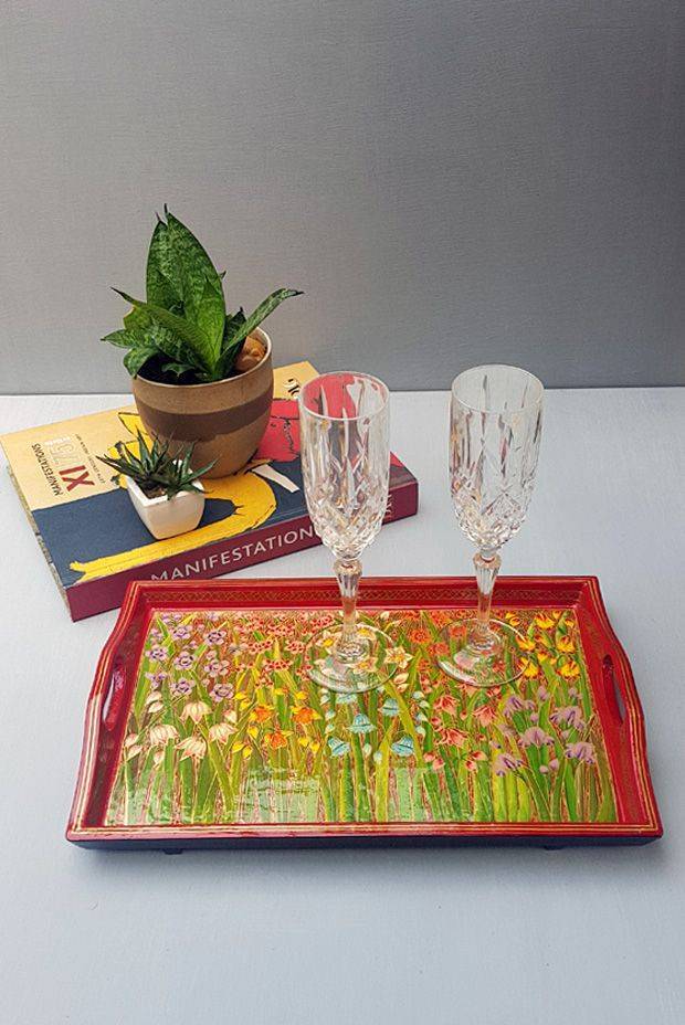 Springtide Serving Tray- Red