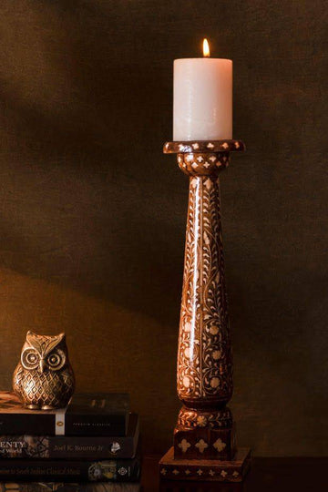 Baroque Taj Mahal Candle Holder (16" x 4" x 4")