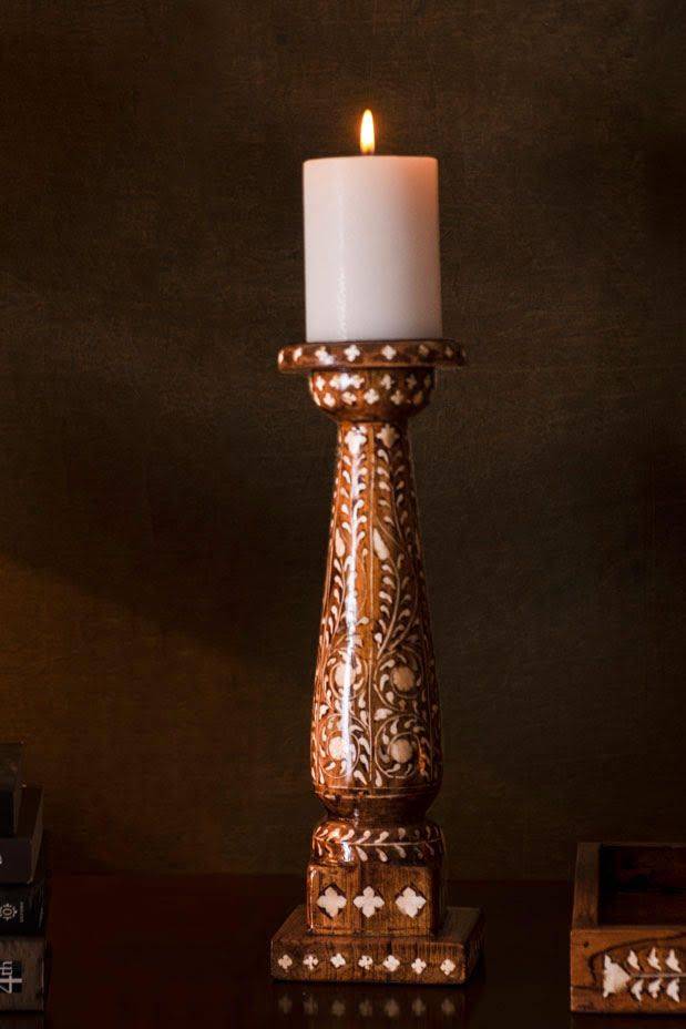 Baroque Taj Mahal Candle Holder (12" x 4" x 4")
