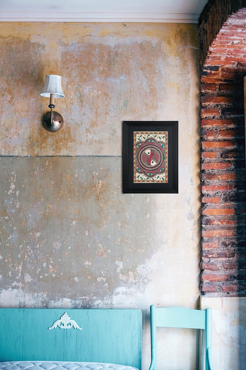 Bater Madhubani Art ( 15" x 11.5")