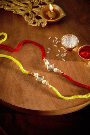 Pavitra Kundan Rakhi Set Of 2