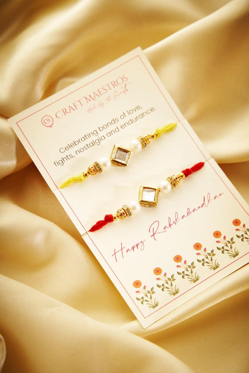 Pavitra Kundan Rakhi Set Of 2