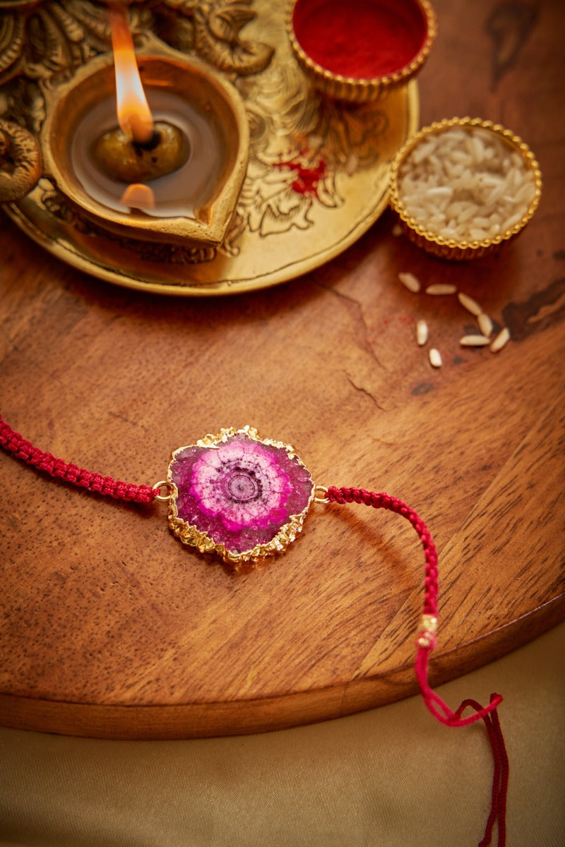 Pink Agate Stone Rakhi
