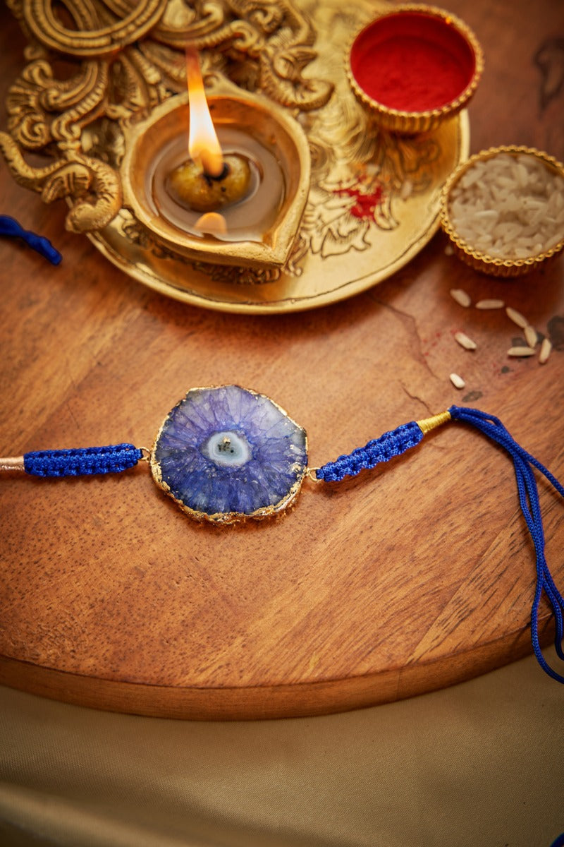 Blue Agate Stone Rakhi