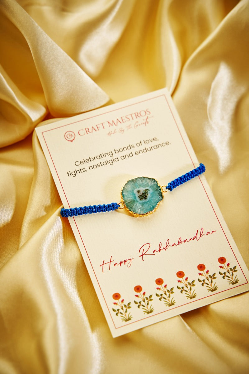 Teal Agate Stone Rakhi