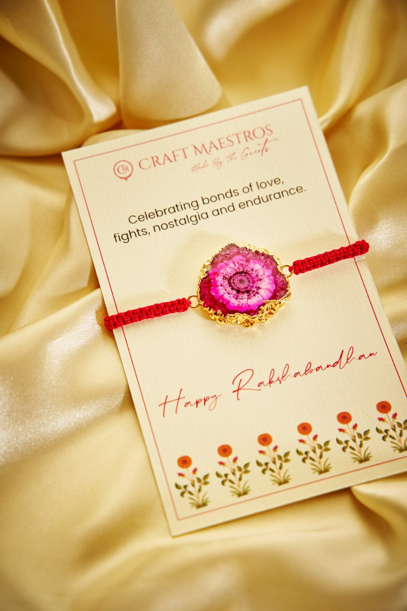 Pink Agate Stone Rakhi