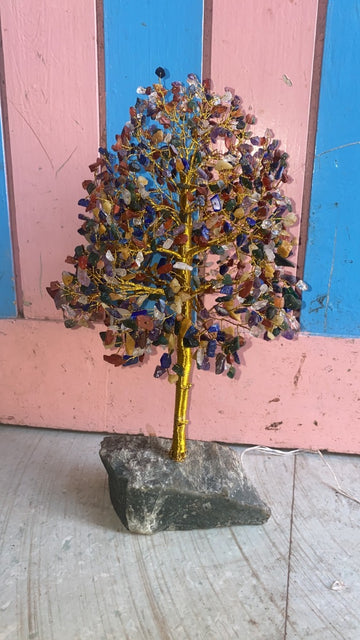 1000 beads 7 Chakra Gemstone Tree with Stone Base