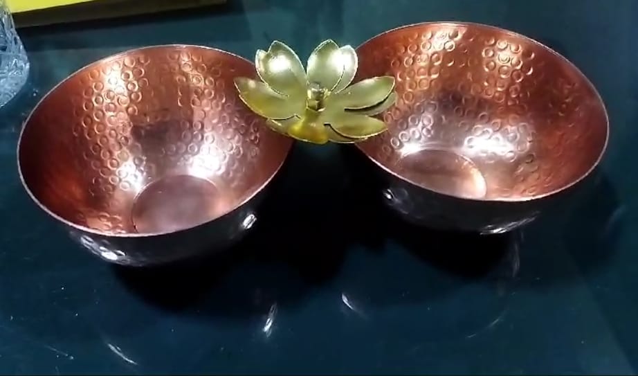 Copper Bowl with Flower