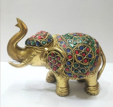 Brass Stone Elephant